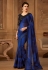 Blue georgette embroidered saree with blouse  508